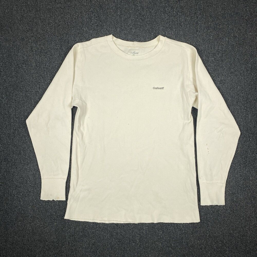 Carhartt Women's Ivory Thermal Knit Long Sleeve Crewneck Shirt Size XL